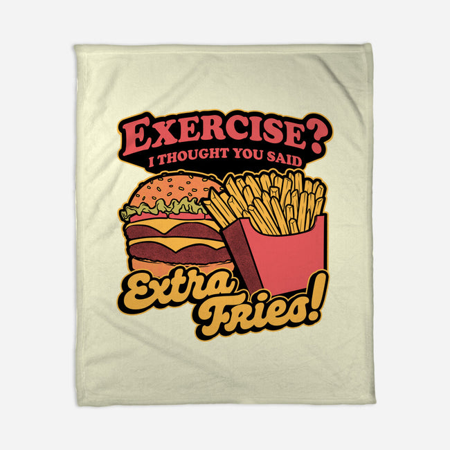 Burger Fries Exercise-None-Fleece-Blanket-Studio Mootant
