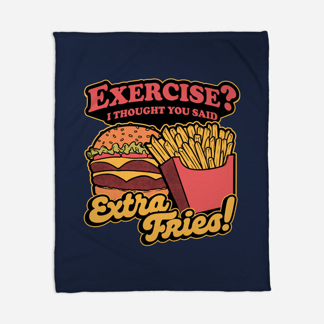 Burger Fries Exercise-None-Fleece-Blanket-Studio Mootant