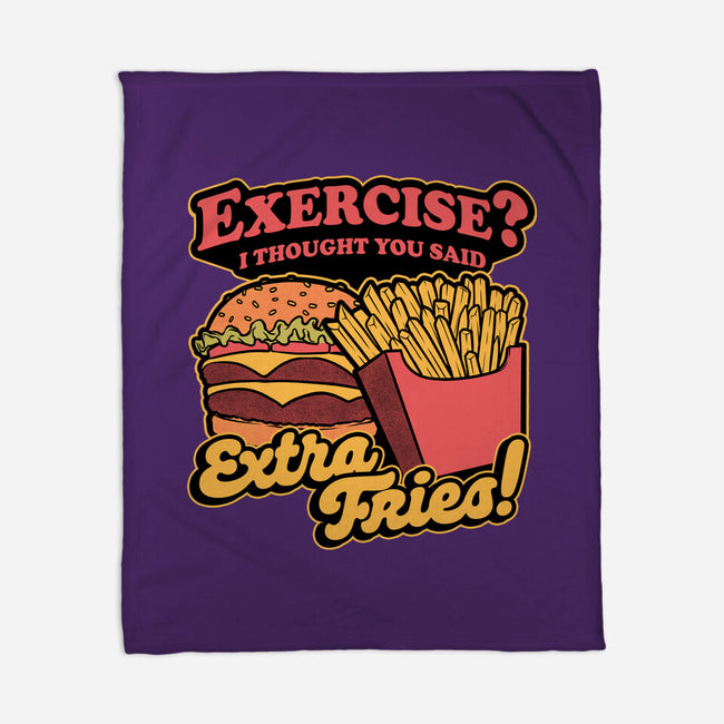 Burger Fries Exercise-None-Fleece-Blanket-Studio Mootant
