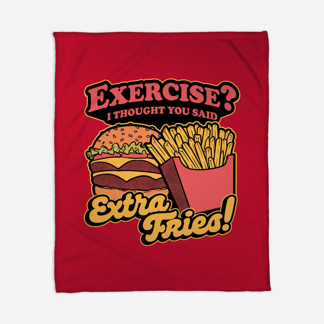Burger Fries Exercise-None-Fleece-Blanket-Studio Mootant