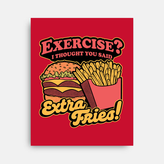 Burger Fries Exercise-None-Stretched-Canvas-Studio Mootant