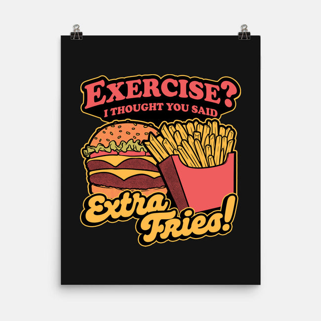 Burger Fries Exercise-None-Matte-Poster-Studio Mootant