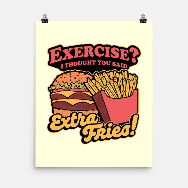 Burger Fries Exercise-None-Matte-Poster-Studio Mootant