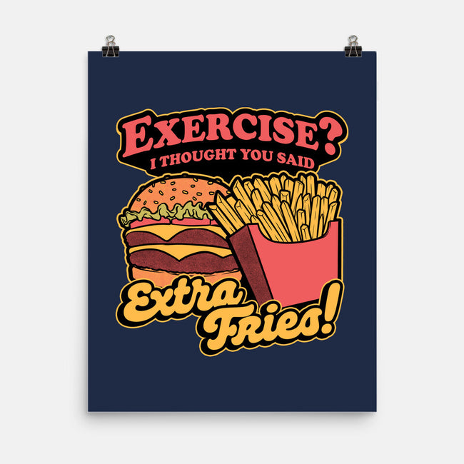 Burger Fries Exercise-None-Matte-Poster-Studio Mootant