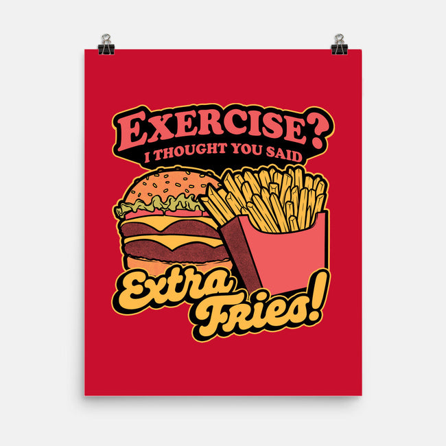 Burger Fries Exercise-None-Matte-Poster-Studio Mootant