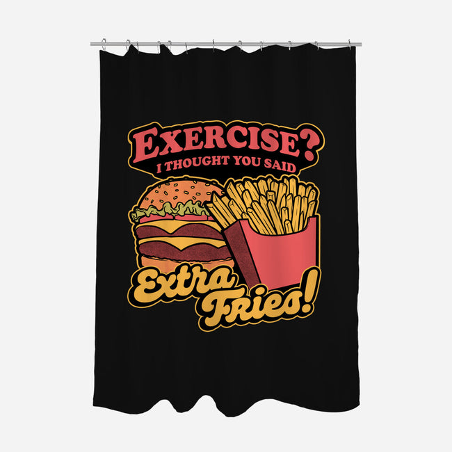Burger Fries Exercise-None-Polyester-Shower Curtain-Studio Mootant