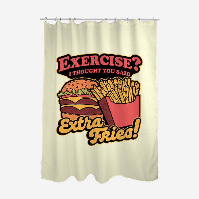 Burger Fries Exercise-None-Polyester-Shower Curtain-Studio Mootant