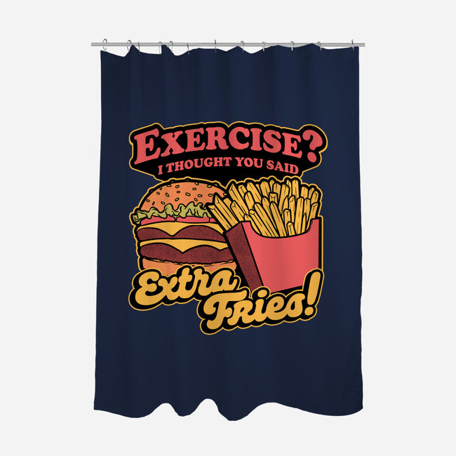 Burger Fries Exercise-None-Polyester-Shower Curtain-Studio Mootant