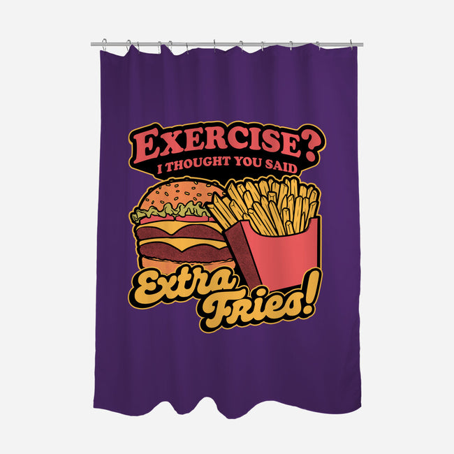 Burger Fries Exercise-None-Polyester-Shower Curtain-Studio Mootant