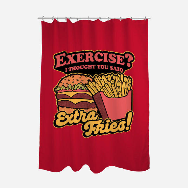 Burger Fries Exercise-None-Polyester-Shower Curtain-Studio Mootant