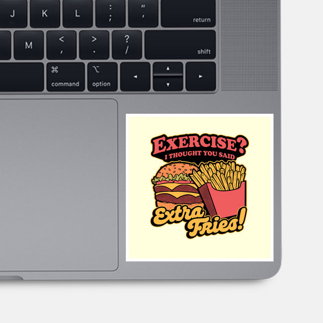Burger Fries Exercise-None-Glossy-Sticker-Studio Mootant