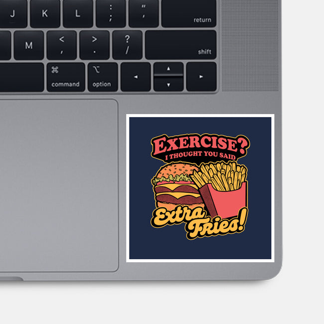 Burger Fries Exercise-None-Glossy-Sticker-Studio Mootant