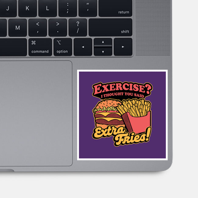 Burger Fries Exercise-None-Glossy-Sticker-Studio Mootant