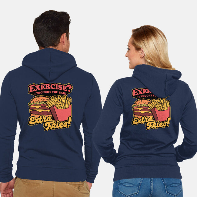 Burger Fries Exercise-Unisex-Zip-Up-Sweatshirt-Studio Mootant