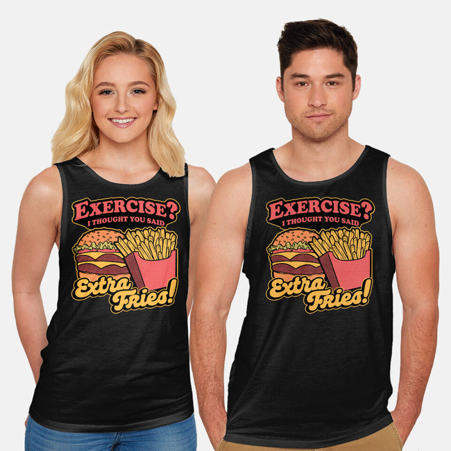 Burger Fries Exercise-Unisex-Basic-Tank-Studio Mootant