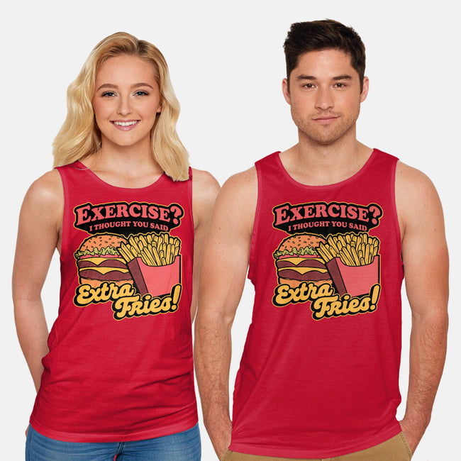 Burger Fries Exercise-Unisex-Basic-Tank-Studio Mootant