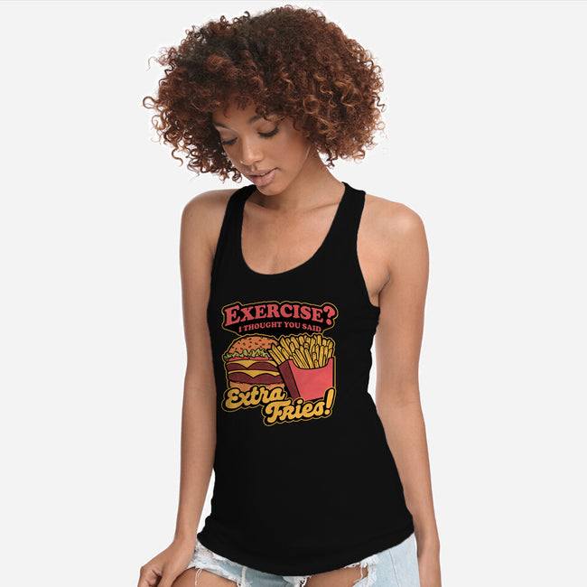 Burger Fries Exercise-Womens-Racerback-Tank-Studio Mootant