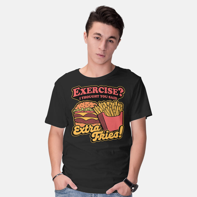 Burger Fries Exercise-Mens-Basic-Tee-Studio Mootant