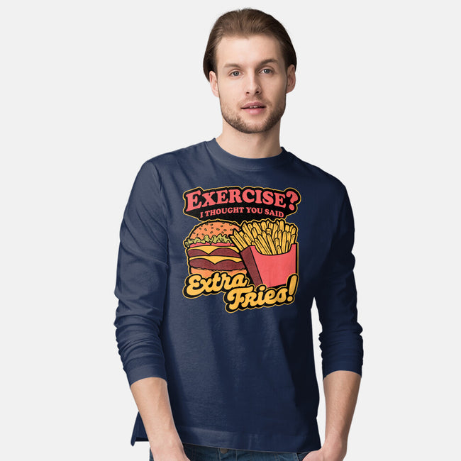 Burger Fries Exercise-Mens-Long Sleeved-Tee-Studio Mootant