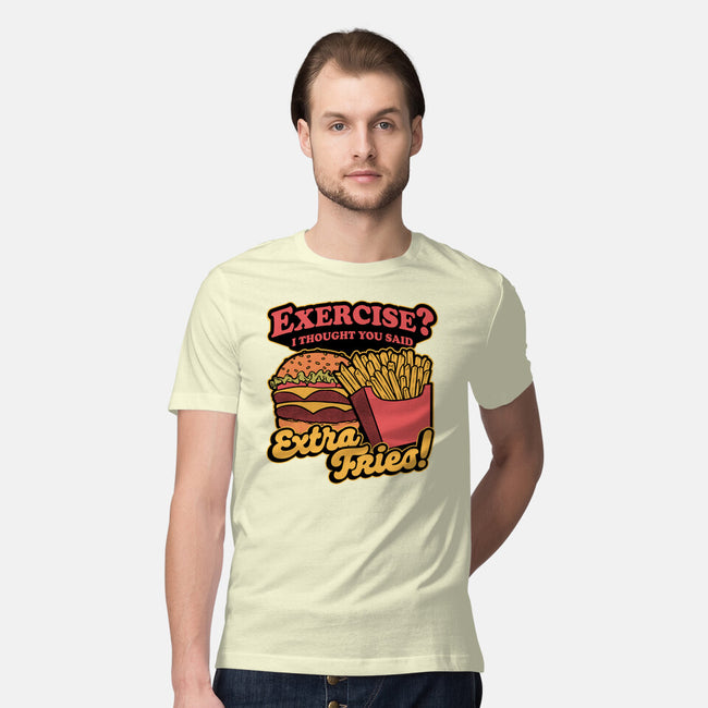 Burger Fries Exercise-Mens-Premium-Tee-Studio Mootant