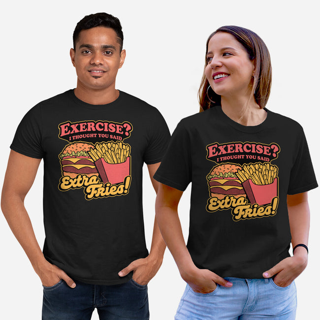 Burger Fries Exercise-Unisex-Basic-Tee-Studio Mootant
