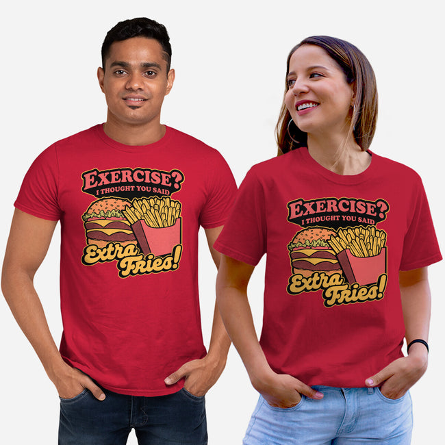 Burger Fries Exercise-Unisex-Basic-Tee-Studio Mootant