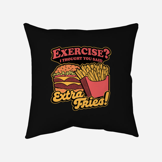 Burger Fries Exercise-None-Removable Cover w Insert-Throw Pillow-Studio Mootant