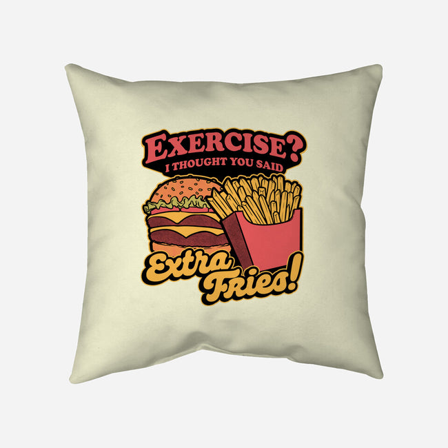 Burger Fries Exercise-None-Removable Cover w Insert-Throw Pillow-Studio Mootant