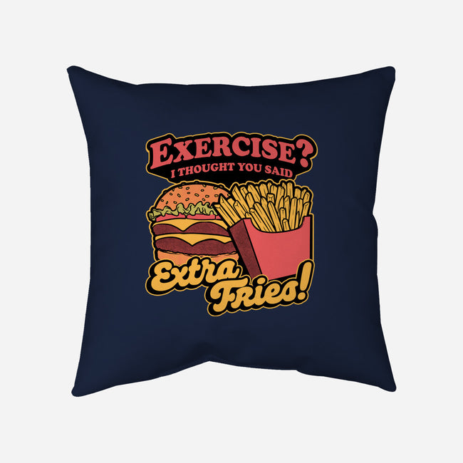 Burger Fries Exercise-None-Removable Cover w Insert-Throw Pillow-Studio Mootant