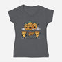 Pizza Vs Pineapple-Womens-V-Neck-Tee-erion_designs