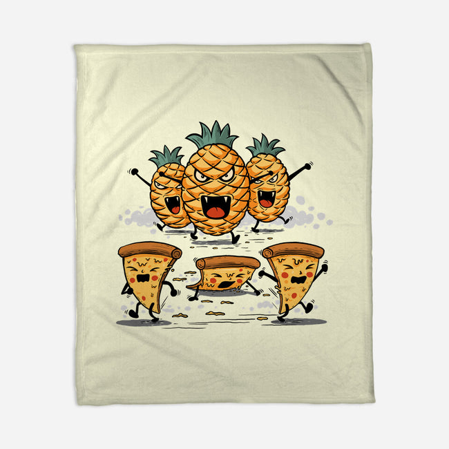 Pizza Vs Pineapple-None-Fleece-Blanket-erion_designs