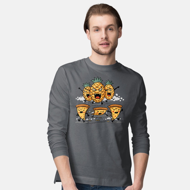 Pizza Vs Pineapple-Mens-Long Sleeved-Tee-erion_designs
