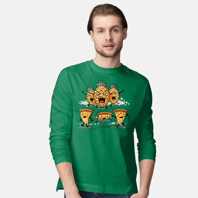Pizza Vs Pineapple-Mens-Long Sleeved-Tee-erion_designs