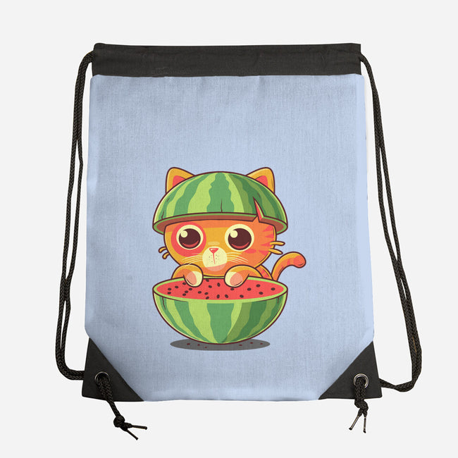 Watermeowlon Kitty-None-Drawstring-Bag-erion_designs