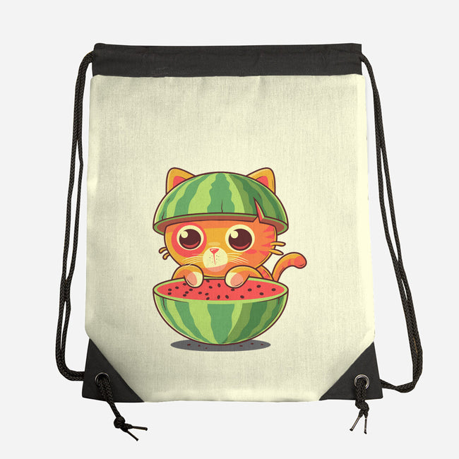 Watermeowlon Kitty-None-Drawstring-Bag-erion_designs