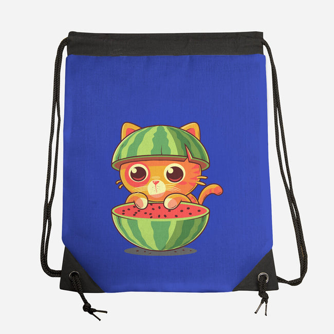 Watermeowlon Kitty-None-Drawstring-Bag-erion_designs
