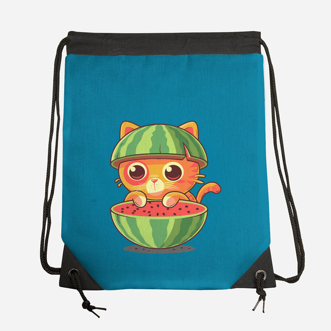 Watermeowlon Kitty-None-Drawstring-Bag-erion_designs