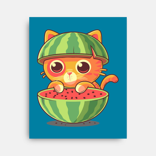 Watermeowlon Kitty-None-Stretched-Canvas-erion_designs