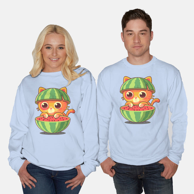 Watermeowlon Kitty-Unisex-Crew Neck-Sweatshirt-erion_designs