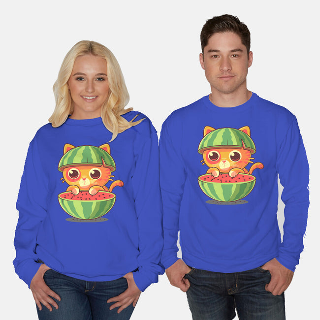 Watermeowlon Kitty-Unisex-Crew Neck-Sweatshirt-erion_designs