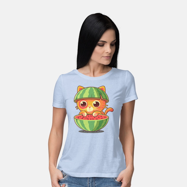 Watermeowlon Kitty-Womens-Basic-Tee-erion_designs