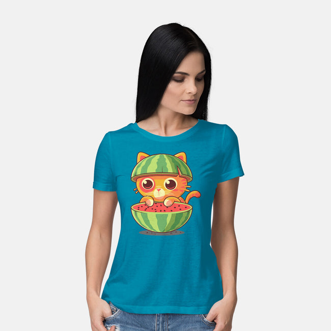 Watermeowlon Kitty-Womens-Basic-Tee-erion_designs