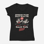 Small Talk Scares Me-Womens-V-Neck-Tee-Nemons