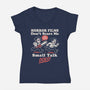 Small Talk Scares Me-Womens-V-Neck-Tee-Nemons