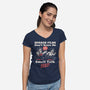Small Talk Scares Me-Womens-V-Neck-Tee-Nemons