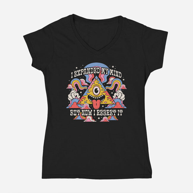 Expanded But I Regret It-Womens-V-Neck-Tee-Nemons
