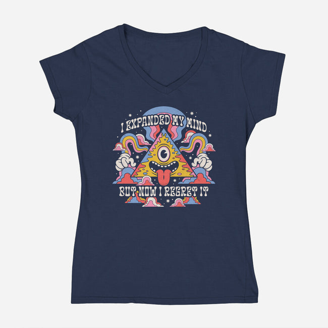 Expanded But I Regret It-Womens-V-Neck-Tee-Nemons