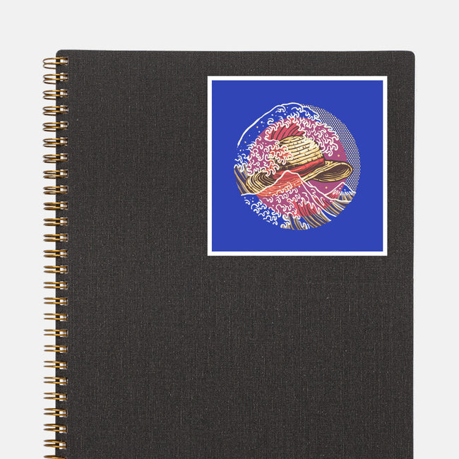 Straw Hat Wave-None-Glossy-Sticker-glitchygorilla