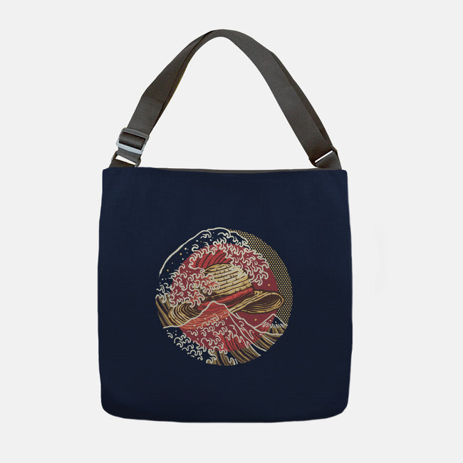 Straw Hat Wave-None-Adjustable Tote-Bag-glitchygorilla