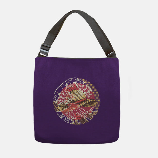 Straw Hat Wave-None-Adjustable Tote-Bag-glitchygorilla
